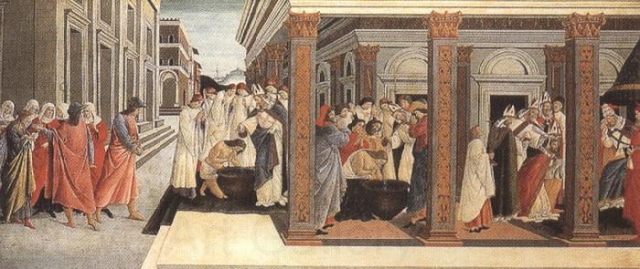Sandro Botticelli Baptism,renunciation of marriage,appointment as bishop (mk36) France oil painting art
